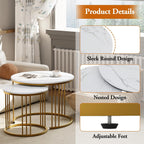 Round Coffee Tables End Table Nesting Side (Set of 2)