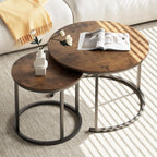 Round Coffee Tables End Table Nesting Side (Set of 2)