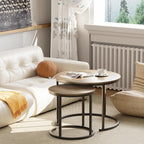 Round Coffee Tables End Table Nesting Side (Set of 2)