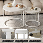 Round Coffee Tables End Table Nesting Side (Set of 2)