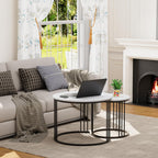 Round Coffee Tables End Table Nesting Side (Set of 2)