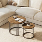 Round Coffee Tables End Table Nesting Side (Set of 2)