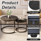 Round Coffee Tables End Table Nesting Side (Set of 2)