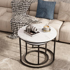 Round Coffee Tables End Table Nesting Side (Set of 2)