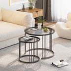 Round Coffee Tables End Table Nesting Side (Set of 2)