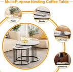 Round Coffee Tables End Table Nesting Side (Set of 2)