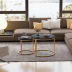 Round Coffee Tables End Table Nesting Side (Set of 2)