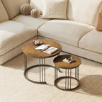 Round Coffee Tables End Table Nesting Side (Set of 2)
