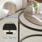 Round Coffee Tables End Table Nesting Side (Set of 2)
