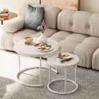 Round Coffee Tables End Table Nesting Side (Set of 2)