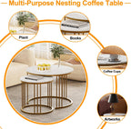 Round Coffee Tables End Table Nesting Side (Set of 2)