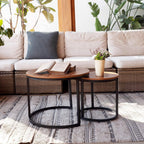 Round Coffee Tables End Table Nesting Side (Set of 2)