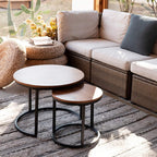 Round Coffee Tables End Table Nesting Side (Set of 2)