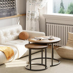 Round Coffee Tables End Table Nesting Side (Set of 2)