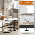 Round Coffee Tables End Table Nesting Side (Set of 2)