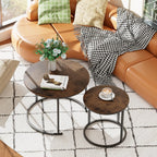 Round Coffee Tables End Table Nesting Side (Set of 2)