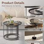 Round Coffee Tables End Table Nesting Side (Set of 2)