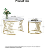 Round Coffee Tables Nesting for Living Room Multi-Functional (Set of 2)