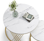 Round Coffee Tables Nesting for Living Room Multi-Functional (Set of 2)