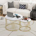 Round Coffee Tables Nesting for Living Room Multi-Functional (Set of 2)