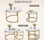 Round Coffee Tables Removable End Table Nesting (Set of 2)
