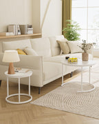Round Coffee Tables Removable End Table Nesting (Set of 2)