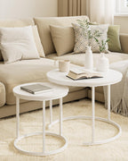 Round Coffee Tables Removable End Table Nesting (Set of 2)