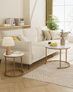 Round Coffee Tables Removable End Table Nesting (Set of 2)