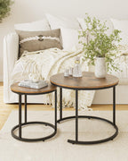 Round Coffee Tables Removable End Table Nesting (Set of 2)