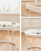 Round Coffee Tables Removable End Table Nesting (Set of 2)