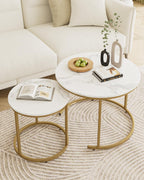 Round Coffee Tables Removable End Table Nesting (Set of 2)