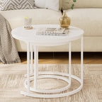 Round Coffee Tables Removable End Table Nesting (Set of 2)
