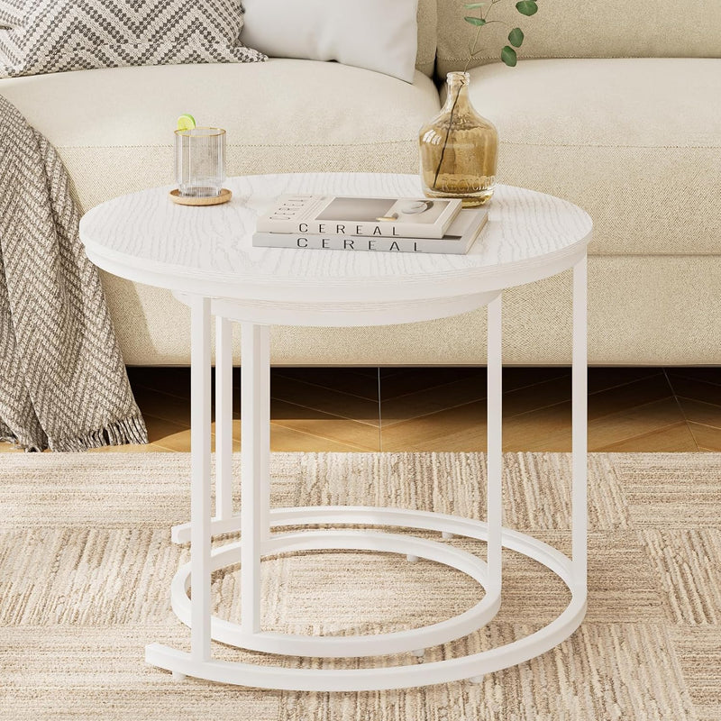 Round Coffee Tables Removable End Table Nesting (Set of 2)