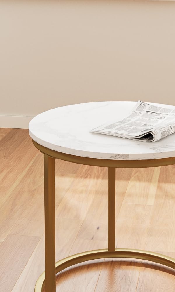Round Coffee Tables Removable End Table Nesting Side (Set of 2)