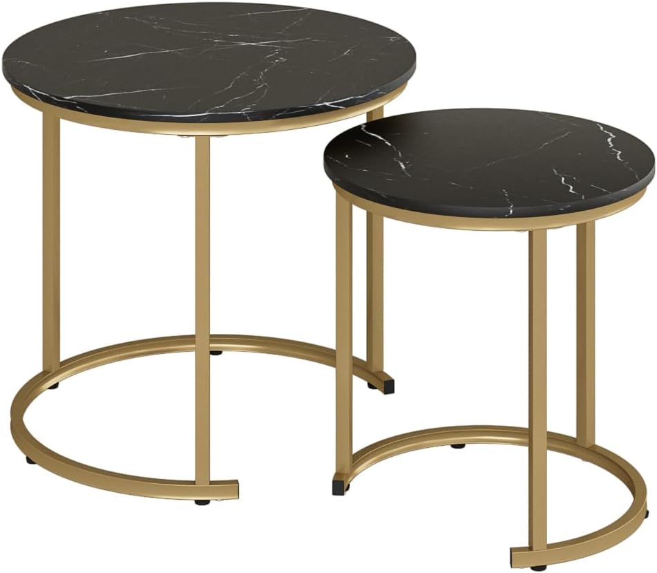 Round Coffee Tables Removable End Table Nesting Side (Set of 2)