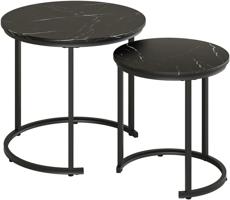 Round Coffee Tables Removable End Table Nesting Side (Set of 2)