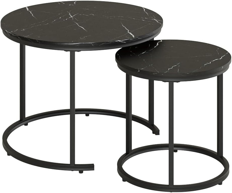 Round Coffee Tables Removable End Table Nesting (Set of 2)