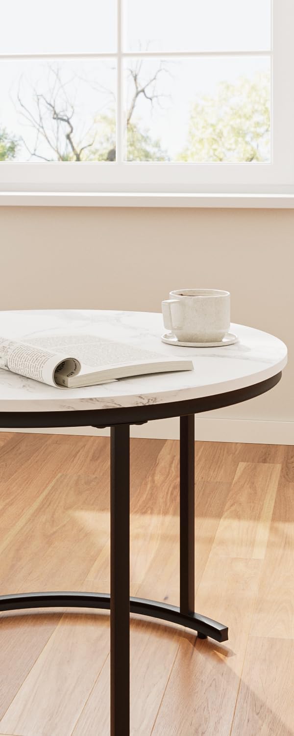 Round Coffee Tables Removable End Table Nesting Side (Set of 2)