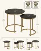 Round Coffee Tables (Set of 2)