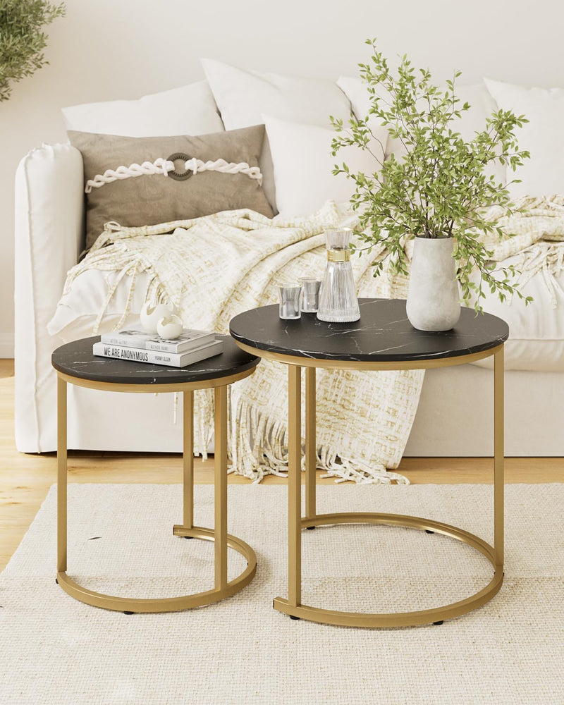 Round Coffee Tables Removable End Table Nesting Side (Set of 2)