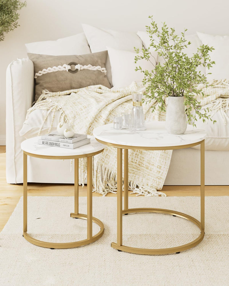 Round Coffee Tables Removable End Table Nesting Side (Set of 2)