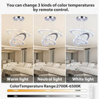 Round Crystal Pendant Light Fitting 3 Ring Dimmable
