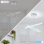 Round Crystal Pendant Light Fitting 3 Ring Dimmable