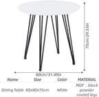 Round Dining Table 80CM Small Retro Lounge Little