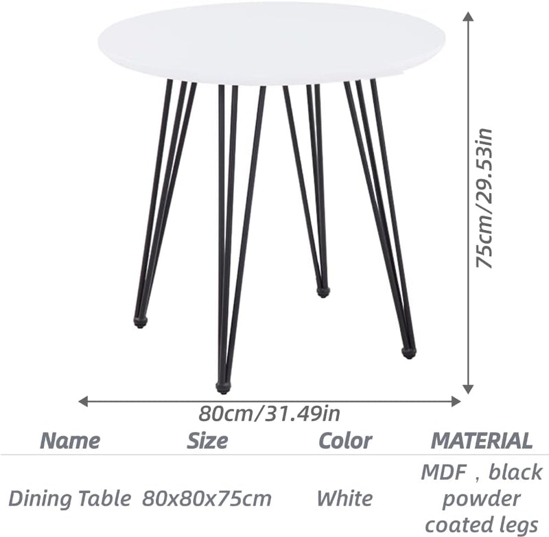 Round Dining Table 80CM Small Retro Lounge Little