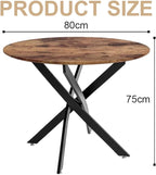 Round Dining Table 80CM Space-Saving Wooden Kitchen