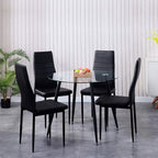 Round Dining Table 80CM with Tempered Glass Top