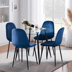 Round Dining Table 80CM with Tempered Glass Top