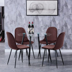 Round Dining Table 80CM with Tempered Glass Top