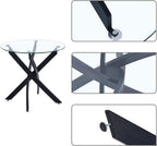 Round Dining Table Modern Kitchen with Metal Legs